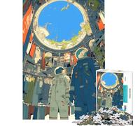 Jigsaw for Adults 1000 Pieces Astronauts in Space Station Difficult And Challenge Stress Reliever Home Decoration Toys Suitable for Ages 14 And Up (38x26cm)