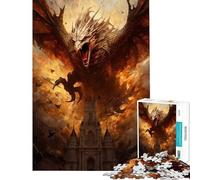 Jigsaw for Adults 1000 Pieces Attack Of The Fire Dragon for Birthday, Chrismas Difficult Hard Family Game Suitable for People Aged 14 And Above (38x52cm)