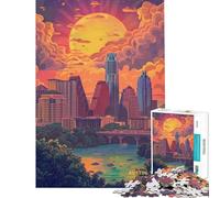 Jigsaw for Adults 1000 Pieces Austin Texas United States for Birthday, Chrismas Difficult Hard Family Game Suitable for People Aged 14 And Above (50x75cm)