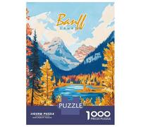 Jigsaw for Adults 1000 Pieces Banff National Park Landscape Puzzles for Adults Brain Teaser Game For Family Fun Fun at Home Activities, 52x38cm/1000pcs