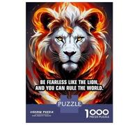 Jigsaw for Adults 1000 Pieces Be Fearless Like The Lion Puzzles for Adults Brain Teaser Game For Family Fun Fun at Home Activities, 52x38cm/1000pcs