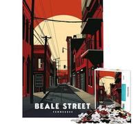 Jigsaw for Adults 1000 Pieces Beale Street, Tennessee for Educational Game Challenge Toy Brain Teaser Game Birthday Present Gifts for Women Men (size 50x75cm)