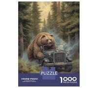 Jigsaw for Adults 1000 Pieces Bear on The Run Puzzles for Adults DIY Toys Analysis And Logic Gifts for Friends And Family 70x50cm/1000pcs