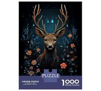 Jigsaw for Adults 1000 Pieces Beautiful Deer And Flowers Jigsaw for Adults Relax Games Analysis And Logic Unique Birthday And Xmas Gifts 70x50cm/1000pcs