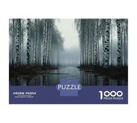 Jigsaw for Adults 1000 Pieces Birch Trees Reflection in Water Adult Puzzles Family Game Precision Cutting Unique Birthday And Xmas Gifts 70x50cm/1000pcs