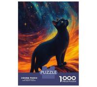 Jigsaw for Adults 1000 Pieces Black Cat Gazing at The Stars Puzzles for Adults Hands-on Game Analysis And Logic Unique Birthday And Xmas Gifts 70x50cm/1000pcs