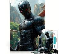 Jigsaw for Adults 1000 Pieces Black Ninja with Red Eyes Fine Joint Fun, Smart Mind Activity, Cozy Game Play, Christmas Calm Gift (38x52cm)