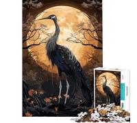 Jigsaw for Adults 1000 Pieces Black Stork Mythology Fun Activities at Home Staycation Kill Time Fun Games for And from 14 Years And over (38x52cm)