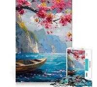 Jigsaw for Adults 1000 Pieces Blossoms Boat Dream Fine Joint Fun, Smart Mind Activity, Cozy Game Play, Christmas Calm Gift (50x75cm)