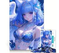 Jigsaw for Adults 1000 Pieces Blue-Haired Angel with Win Fine Joint Fun, Smart Mind Activity, Cozy Game Play, Christmas Calm Gift (50x75cm)