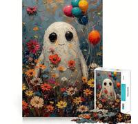 Jigsaw for Adults 1000 Pieces Boho Ghost Floral Nature Fine Joint Fun, Smart Mind Activity, Cozy Game Play, Christmas Calm Gift (38x26cm)