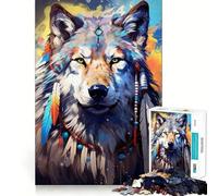 Jigsaw for Adults 1000 Pieces Boho Spiritual Wolf Fine Joint Fun, Smart Mind Activity, Cozy Game Play, Christmas Calm Gift (50x75cm)