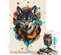 Jigsaw for Adults 1000 Pieces Bold Wolf Portrait Poster Fine Joint Fun, Smart Mind Activity, Cozy Game Play, Christmas Calm Gift (38x52cm)