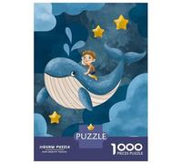 Jigsaw for Adults 1000 Pieces Boy Riding Whale in Sky Puzzles for Adults DIY Toys Analysis And Logic Gifts for Friends And Family 52x38cm/1000pcs