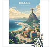 jigsaw for adults 1000 pieces Brazil Travel Poster | Difficult Challenge Family Fun & Game Night Improving love between couples 38x52cm