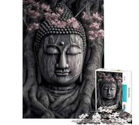 Jigsaw for Adults 1000 Pieces Buddha Trees Duo Tone Adult Jigsaw Hands-on Game Perfect Decoration Unique Birthday And Xmas Gifts (Size 38x26cm)