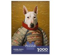 Jigsaw for Adults 1000 Pieces Bull Terrier The Samurai Teenager Puzzles Hands-on Game Presents for Women Christmas Birthday Gifts 38x26cm/1000pcs