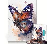 Jigsaw for Adults 1000 Pieces Butterfly Watercolor Exact Edge Art Brain Boosting Play Quiet Play Game Birthday Art Play (50x75cm)