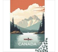 Jigsaw for Adults 1000 Pieces Canada Vintage Travel Poster, Educational Toy, But Fun And Humorous, with Matching Poster And Trivia Sheet 500 PCS