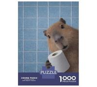 Jigsaw for Adults 1000 Pieces Capybara Holding Toilet Paper Are You Pooping Puzzles for Adults Hands-on Game Analysis And Logic Unique Birthday And Xmas Gifts 52x38cm/1000pcs
