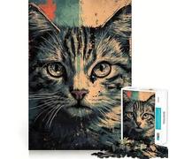 Jigsaw for Adults 1000 Pieces Cat Flawless Fit Art Logic Fun Toy Rest Time Play Birthday Hobby Gift (38x26cm)