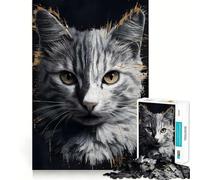 Jigsaw for Adults 1000 Pieces Cat Flawless Fit Art Logic Fun Toy Rest Time Play Birthday Hobby Gift (38x52cm)
