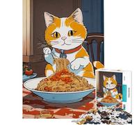 Jigsaw for Adults 1000 Pieces Cat Ramen Japan Help The Brain Exercise Presents for Women Anti-Stress Toys for 14+ Puzzle Game Offered (38x52cm)