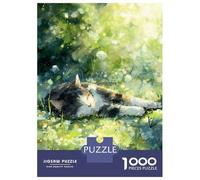Jigsaw for Adults 1000 Pieces Cat Sleeping in A Sunny Meadow Puzzles for Adults Hands-on Game Analysis And Logic Unique Birthday And Xmas Gifts 52x38cm/1000pcs