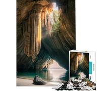 Jigsaw for Adults 1000 Pieces Cave Entrance to The Ocean Fun Activities at Home Staycation Kill Time Fun Games for And from 14 Years And over (50x75cm)