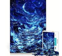 Jigsaw for Adults 1000 Pieces Celestial Blue Tide Flawless Fit Art Logic Fun Toy Rest Time Play Birthday Hobby Gift (38x52cm)
