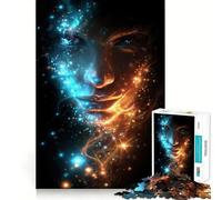 Jigsaw for Adults 1000 Pieces Celestial Face︰ Blue And Orange Sparkles Flawless Fit Art Logic Fun Toy Rest Time Play Birthday Hobby Gift (50x75cm)