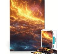 Jigsaw for Adults 1000 Pieces Celestial Inferno Horizon Flawless Fit Art Logic Fun Toy Rest Time Play Birthday Hobby Gift (50x75cm)