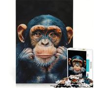 Jigsaw for Adults 1000 Pieces Cheeky Chimp Monkey Posing, Toy Wall Decor, Parent-child Interaction, Unique Birthday And Gifts 50x75cm