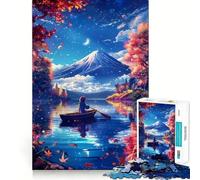 Jigsaw for Adults 1000 Pieces Cherry Blossom Fuji Mount Flawless Fit Art Logic Fun Toy Rest Time Play Birthday Hobby Gift (50x75cm)