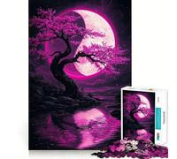 Jigsaw for Adults 1000 Pieces Cherry Tree Yin And Yang Flawless Fit Art Logic Fun Toy Rest Time Play Birthday Hobby Gift (38x26cm)