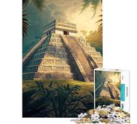 Jigsaw for Adults 1000 Pieces Chichen Itza Help The Brain Exercise Presents for Women Anti-Stress Toys for 14+ Puzzle Game Offered (38x52cm)