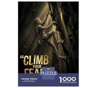 Jigsaw for Adults 1000 Pieces Climb Your Fears Rock Climbing Jigsaw for Adults Relax Games Analysis And Logic Unique Birthday And Xmas Gifts 38x26cm/1000pcs