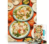 Jigsaw for Adults 1000 Pieces Colorful Ceviche Feast Smooth Joint Fun Problem Solve Fun Casual Game Time Birthday Art Play (38x52cm)