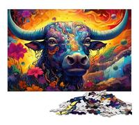 Jigsaw for Adults 1000 Pieces Colorful Psychedelic Cow from The Future Puzzles for Paper Puzzles Educational Stress Relief Toy 1000pcs(38x26cm)