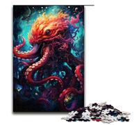 Jigsaw for Adults 1000 Pieces Colorful Psychedelic Monster Octopus Wooden Puzzle for Kids Educational Game 1000 PCS(75x50cm)