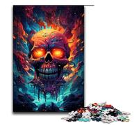 Jigsaw for Adults 1000 Pieces Colorful Psychedelic of A Skull Wooden Puzzle for Kids Educational Game 1000 PCS(75x50cm)