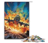Jigsaw for Adults 1000 Pieces Colorful Psychedelic War Planes Wooden Puzzle for Kids Educational Game 1000 PCS(38x26cm)