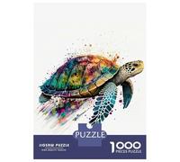 Jigsaw for Adults 1000 Pieces Colourful Turtle Puzzles for Adults Brain Teaser Game For Family Fun Fun at Home Activities, 38x26cm/1000pcs