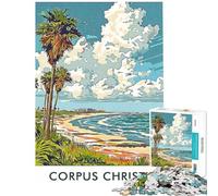 Jigsaw for Adults 1000 Pieces Corpus Christi Beach Scene Puzzles for Adults Toy Wall Decor Precision Cutting Christmas Birthday Gifts (size 50x75cm)