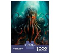 Jigsaw for Adults 1000 Pieces Cthulhus Dominion Jigsaw for Adults Brain Teaser Game Staycation Kill Time Fun Activities at Home 52x38cm/1000pcs