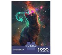 Jigsaw for Adults 1000 Pieces Curious Cat Teenager Puzzles Hands-on Game Presents for Women Christmas Birthday Gifts 52x38cm/1000pcs