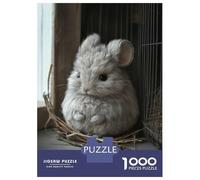 Jigsaw for Adults 1000 Pieces Cute Gray Chinchilla Portrait Puzzles for Adults DIY Toys Analysis And Logic Gifts for Friends And Family 52x38cm/1000pcs