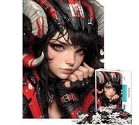 Jigsaw for Adults 1000 Pieces Cyberpunk Female Portrait Help The Brain Exercise Presents for Women Anti-Stress Toys for 14+ Puzzle Game Offered (38x52cm)