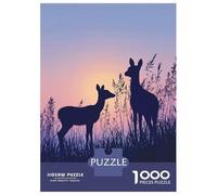 Jigsaw for Adults 1000 Pieces Deer Silhouettes at Sunset Puzzles for Adults DIY Toys Analysis And Logic Gifts for Friends And Family 70x50cm/1000pcs