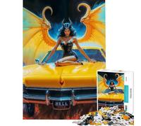 Jigsaw for Adults 1000 Pieces Demonic Lilith on Yellow Car in Hell Help The Brain Exercise Presents for Women Anti-Stress Toys for 14+ Puzzle Game Offered (50x75cm)